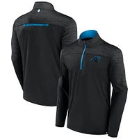 Men's Fanatics Black Carolina Panthers Defender Half-Zip Top