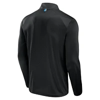 Men's Fanatics Black Carolina Panthers Defender Long Sleeve Quarter-Zip Jacket