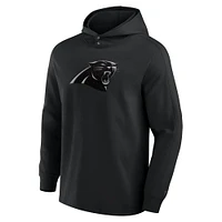 Men's Fanatics Black Carolina Panthers Elements Blaze Tri-Blend Long Sleeve Hoodie T-Shirt