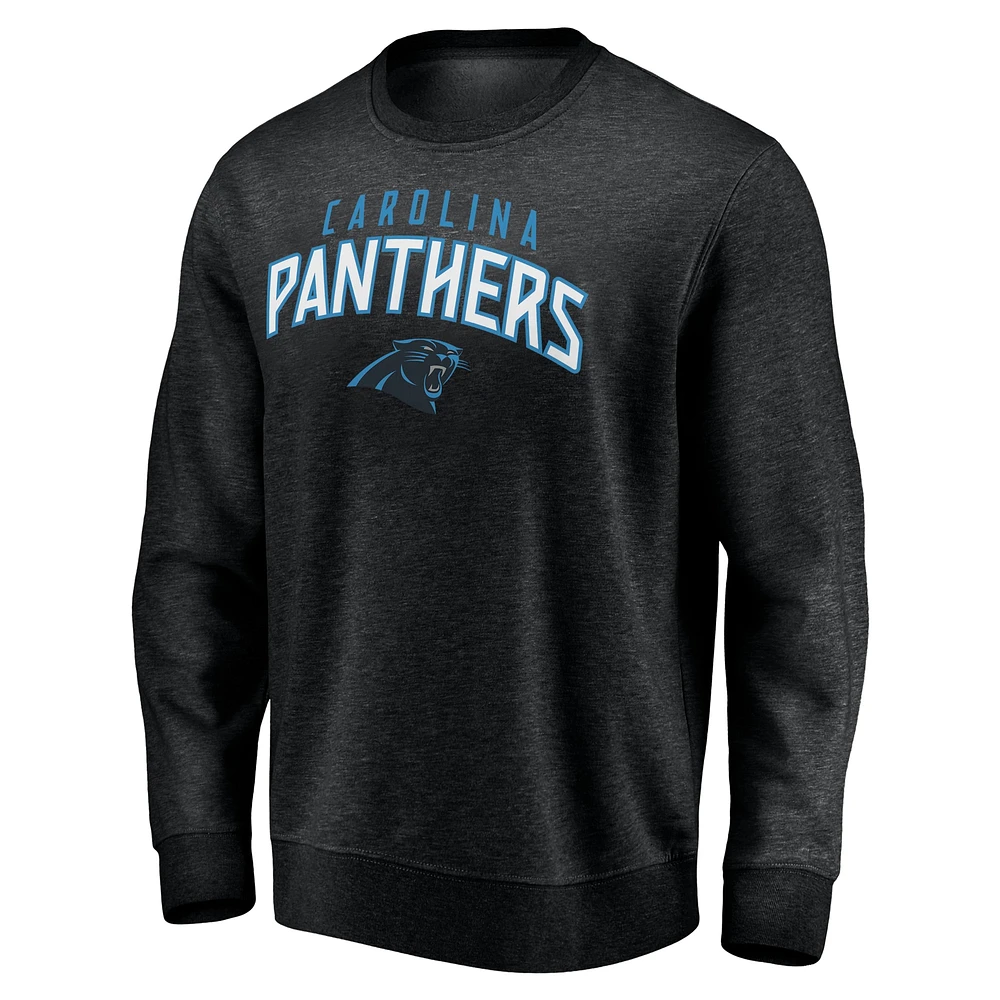 Men's Fanatics Black Carolina Panthers Game Time Arch Pullover Sweatshirt