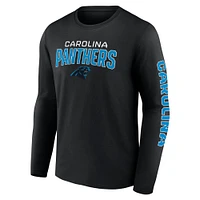 Men's Fanatics Black Carolina Panthers Go the Distance Long Sleeve T-Shirt