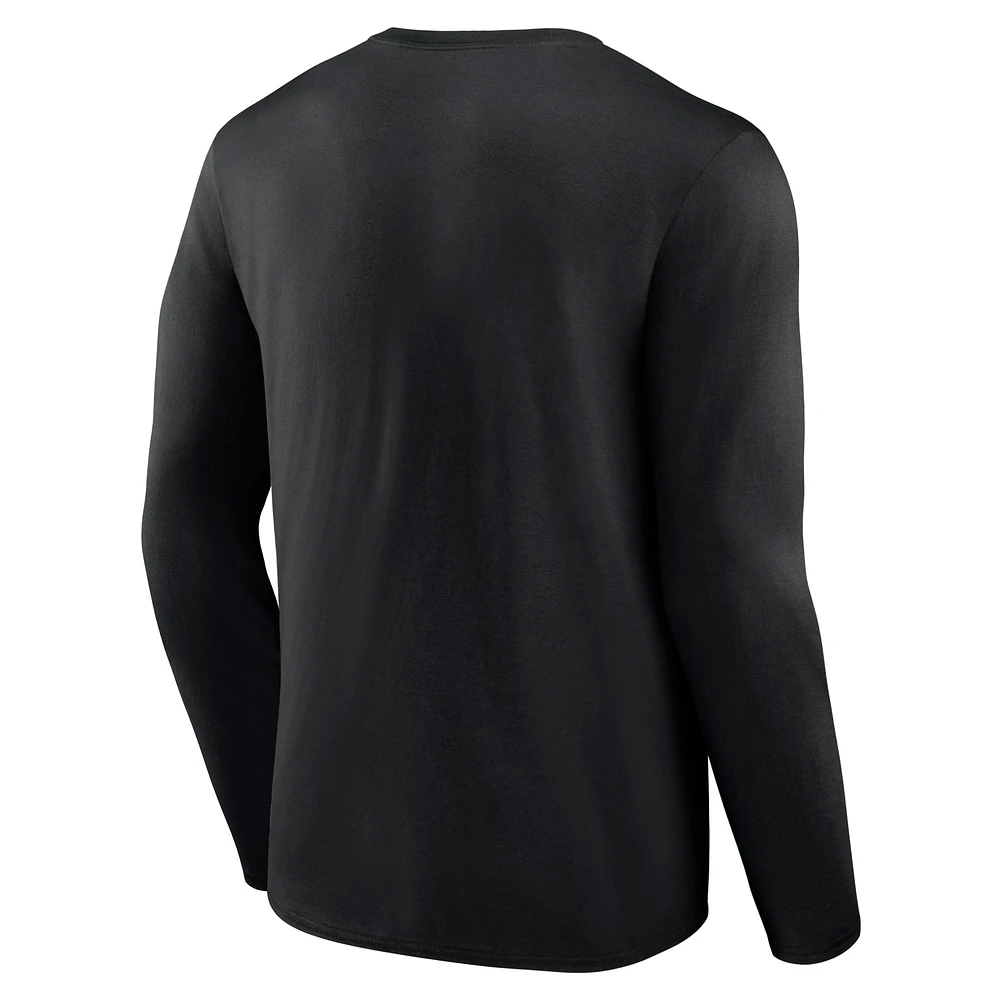 Men's Fanatics Black Carolina Panthers Go the Distance Long Sleeve T-Shirt