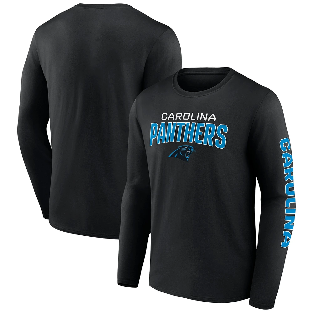 Men's Fanatics Black Carolina Panthers Go the Distance Long Sleeve T-Shirt