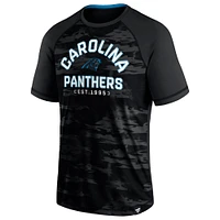 T-shirt Fanatics Black Carolina Panthers Hail Mary Raglan pour hommes