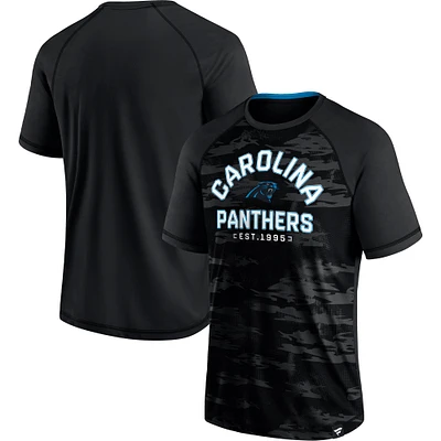 T-shirt Fanatics Black Carolina Panthers Hail Mary Raglan pour hommes