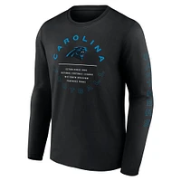 Men's Fanatics Black Carolina Panthers Stat Sheet Long Sleeve T-Shirt