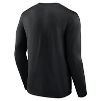 Men's Fanatics Black Carolina Panthers Stat Sheet Long Sleeve T-Shirt