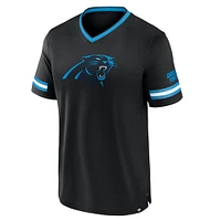 T-shirt empilable à rayures Fanatics Black Carolina Panthers pour hommes