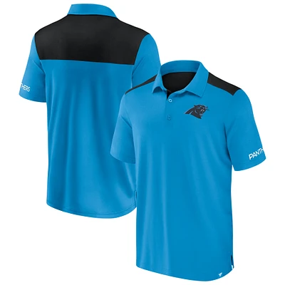 Polo colorblock bleu/noir Carolina Panthers Fanatics pour homme