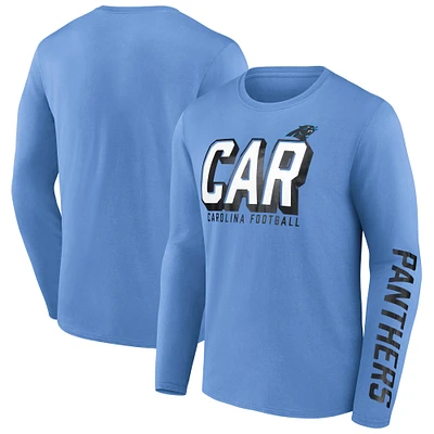 Men's Fanatics  Blue Carolina Panthers Long Sleeve T-Shirt