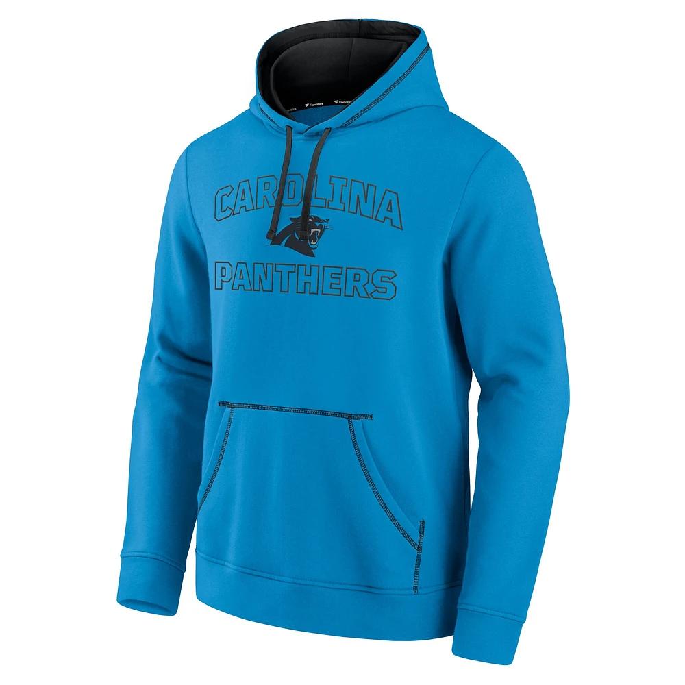 Men's Fanatics Blue Carolina Panthers Tiebreaker Pullover Hoodie