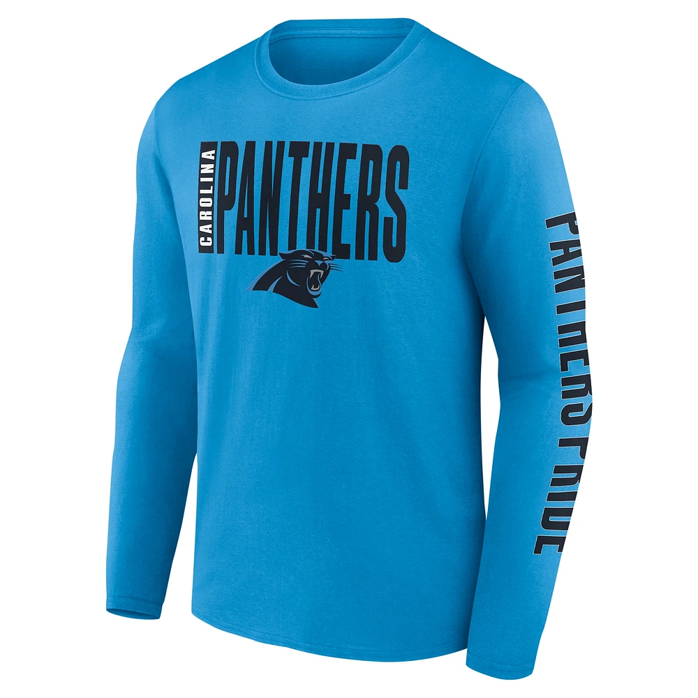 T-shirt à manches longues Fanatics Blue Carolina Panthers Vision pour homme