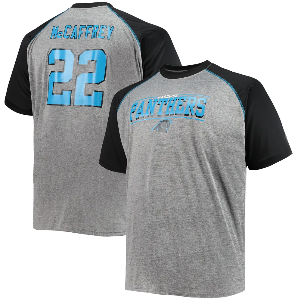Lids Christian McCaffrey Carolina Panthers Fanatics Branded Big & Tall  Player Name Number Raglan T-Shirt - Black/Heathered Gray
