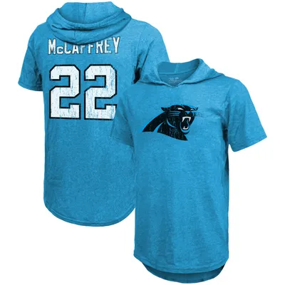 Christian McCaffrey Carolina Panthers Fanatics Branded Player Name & Number Tri-Blend Hoodie T-Shirt - Light Blue