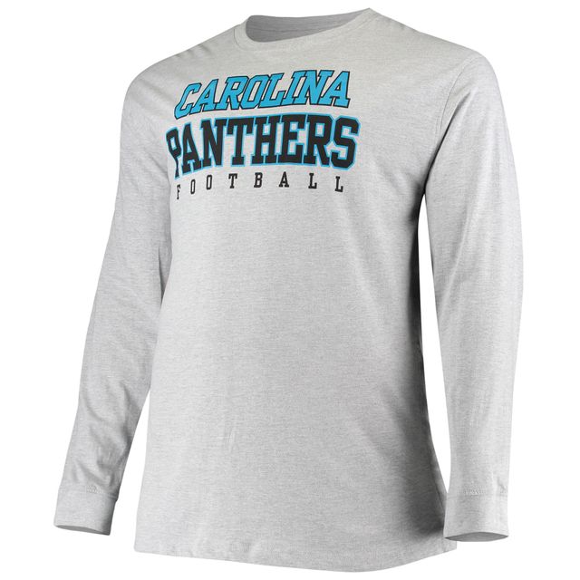 Vineyard Vines Heathered Gray Carolina Panthers Block Stripe Long Sleeve T-Shirt Heather Gray