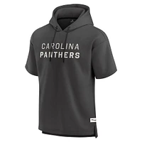 Men's Fanatics Charcoal Carolina Panthers Elements Future Ground Lettering Short Sleeve Pullover Hoodie