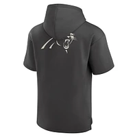 Men's Fanatics Charcoal Carolina Panthers Elements Future Ground Lettering Short Sleeve Pullover Hoodie