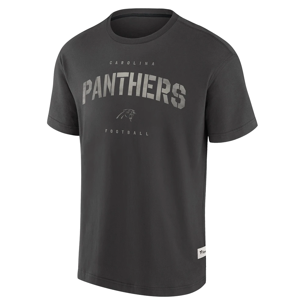 Men's Fanatics Charcoal Carolina Panthers Elements Weathered Tonal Future Ground T-Shirt