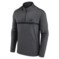 Men's Fanatics  Charcoal Carolina Panthers Head-to-Head Quarter-Zip Pullover