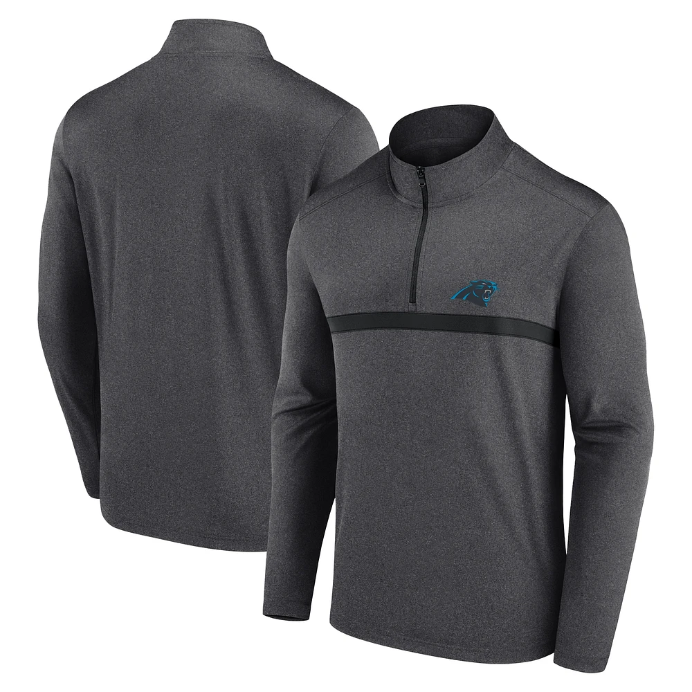 Men's Fanatics Charcoal Carolina Panthers Head-to-Head Quarter-Zip Pullover