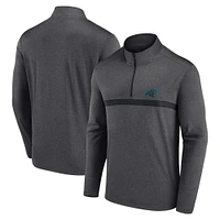 Men's Fanatics  Charcoal Carolina Panthers Head-to-Head Quarter-Zip Pullover
