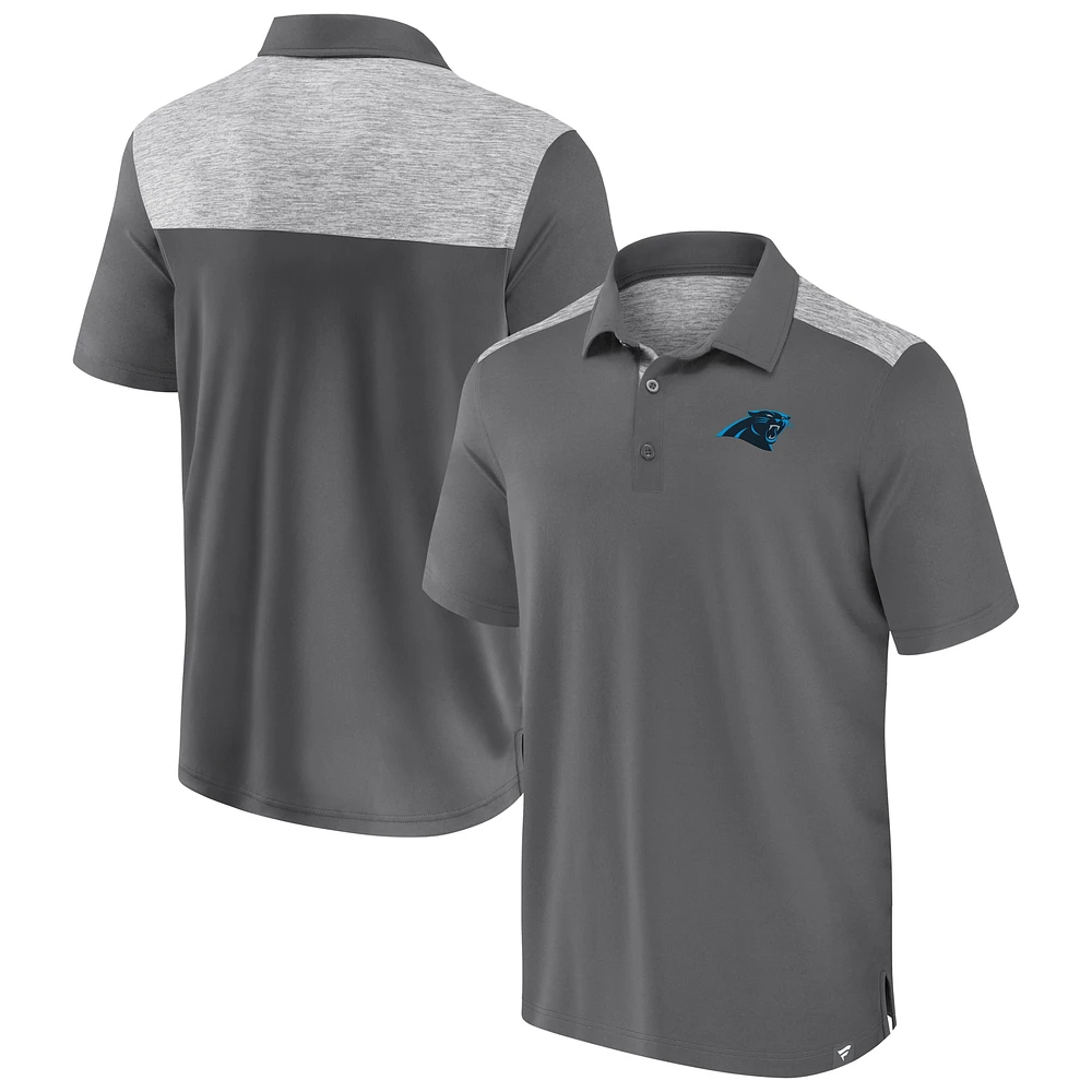 Polo Fanatics gris pour homme Carolina Panthers Long Shot