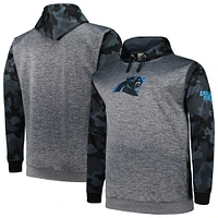 Men's Fanatics Heather Charcoal Carolina Panthers Big & Tall Camo Pullover Hoodie