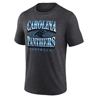 Men's Fanatics Heather Charcoal Carolina Panthers Extreme Tackle Tri-Blend T-Shirt