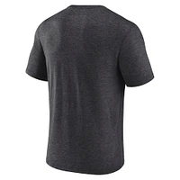Men's Fanatics Heather Charcoal Carolina Panthers Extreme Tackle Tri-Blend T-Shirt