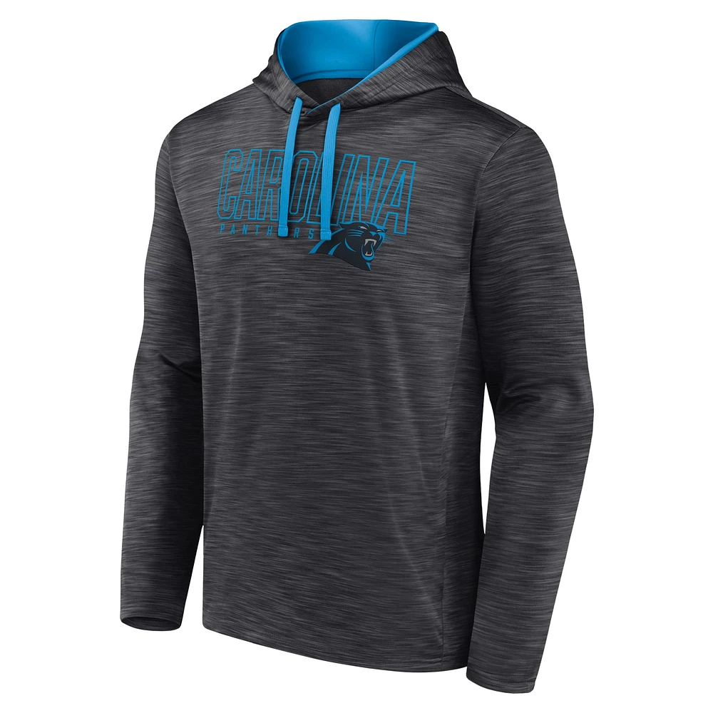 Men's Fanatics Heather Charcoal Carolina Panthers Hook and Ladder Pullover Hoodie