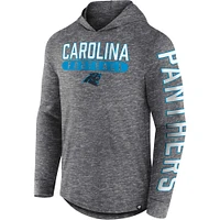 Men's Fanatics Heather Charcoal Carolina Panthers Pill Stack Long Sleeve Hoodie T-Shirt