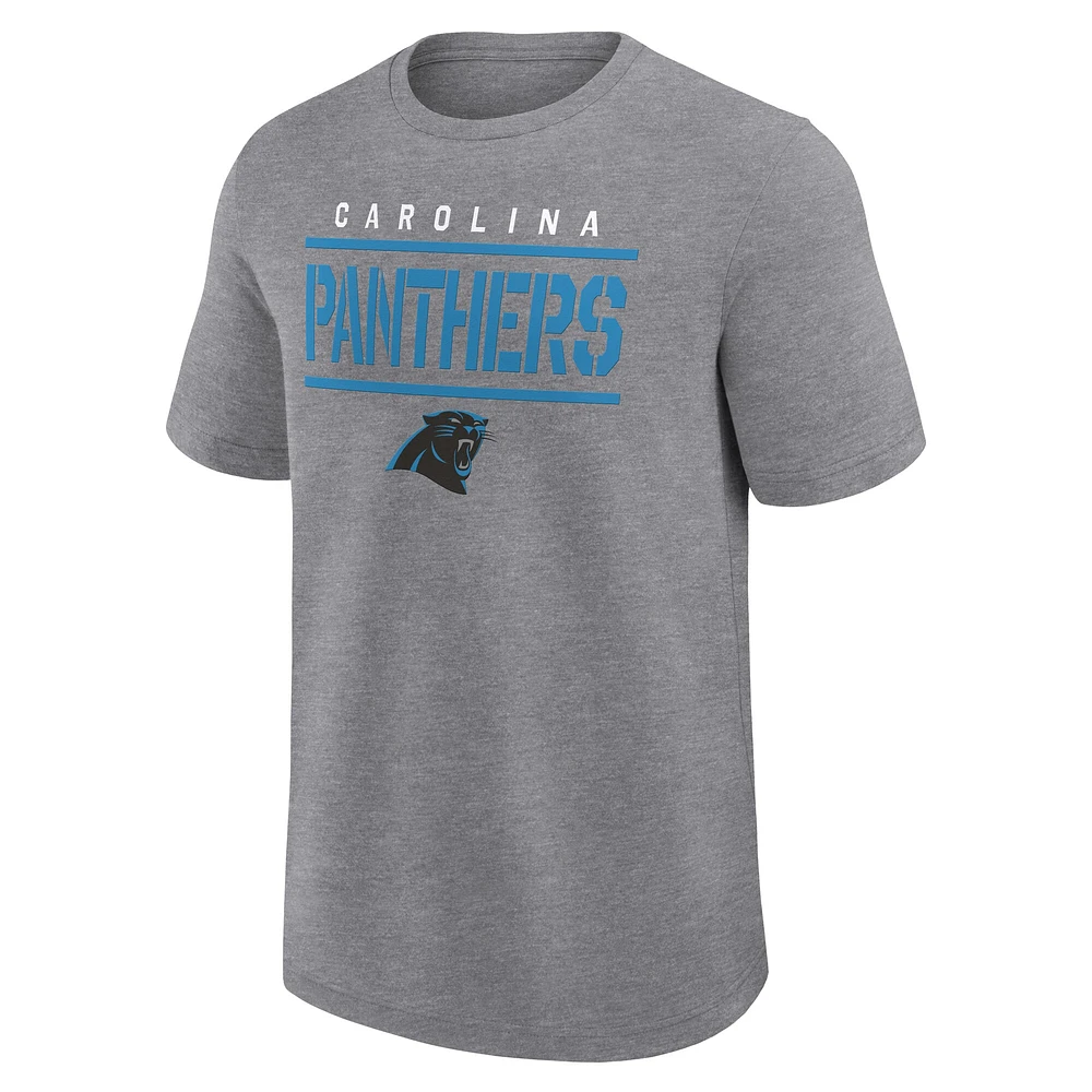 Men's Fanatics Heather Gray Carolina Panthers Big & Tall Top Notch T-Shirt