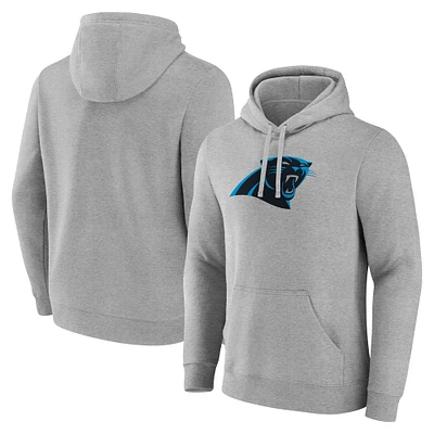 Men's Fanatics Heather Gray Carolina Panthers Deliver Fleece Pullover Hoodie