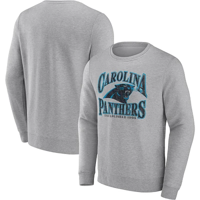 Men's Fanatics Heathered Charcoal Carolina Panthers Playability Pullover Sweatshirt