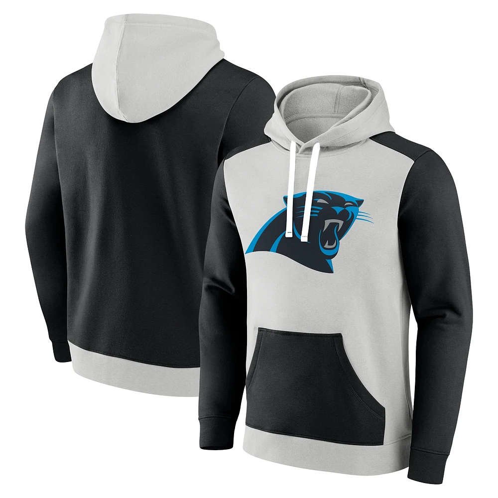 Sweat à capuche en polaire Fanatics pour hommes argent/noir Carolina Panthers Big & Tall Team