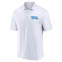 Ensemble de deux polos Lockup Carolina Panthers Fanatics pour hommes, blanc/noir