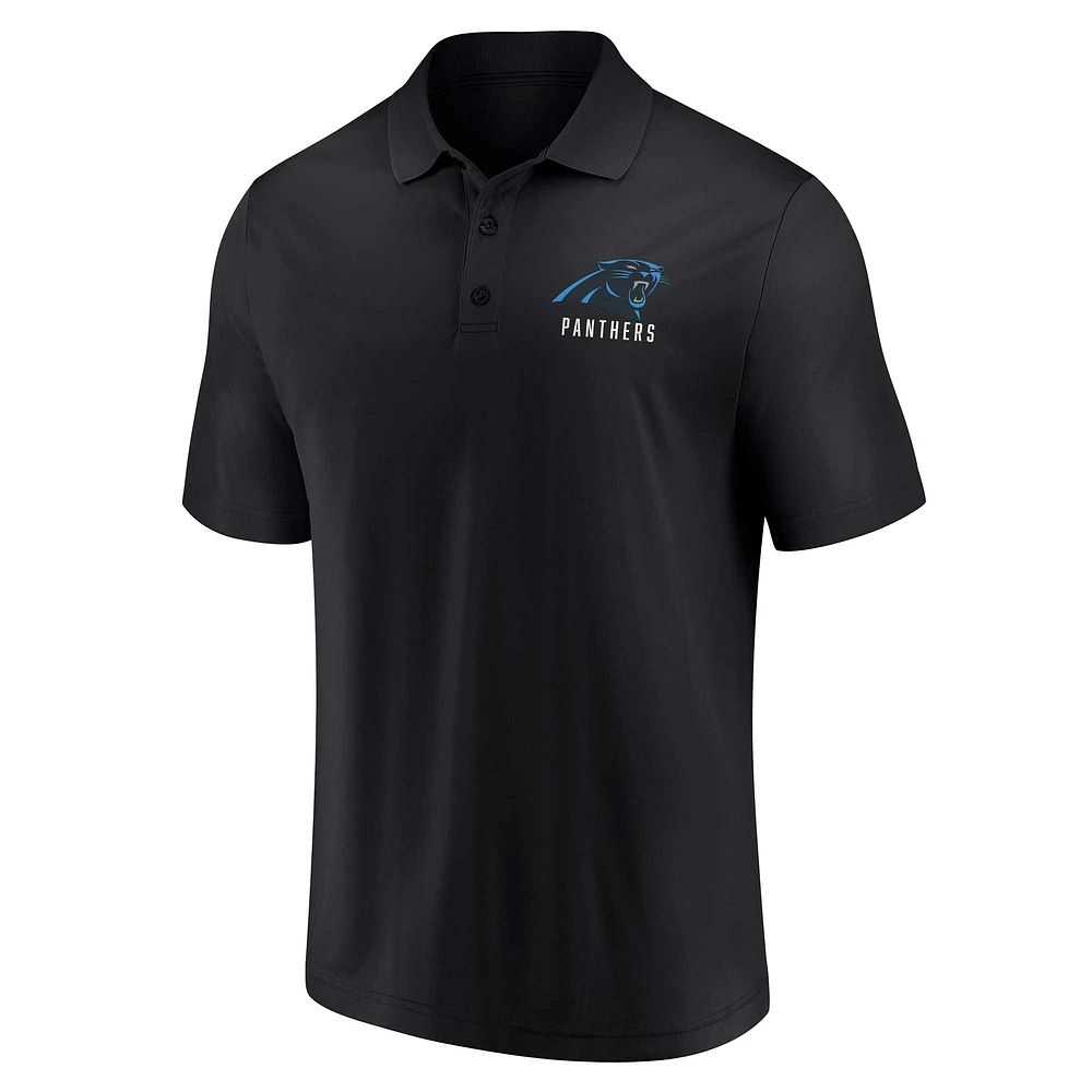 Ensemble de deux polos Lockup Carolina Panthers Fanatics pour hommes, blanc/noir