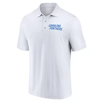 Polo Lockup blanc pour hommes Fanatics Carolina Panthers