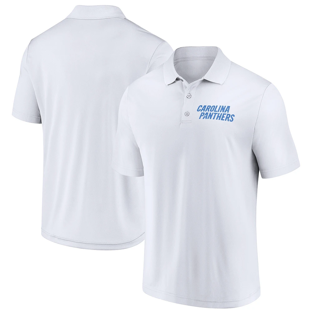 Polo Lockup blanc pour hommes Fanatics Carolina Panthers
