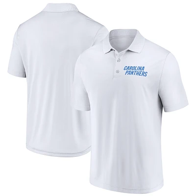 Polo Lockup blanc pour hommes Fanatics Carolina Panthers