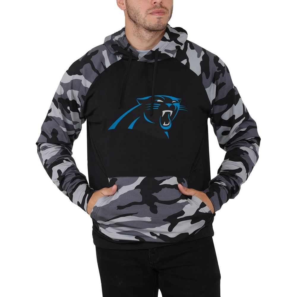 Men's FOCO Black/Camo Carolina Panthers Raglan - Pullover Hoodie