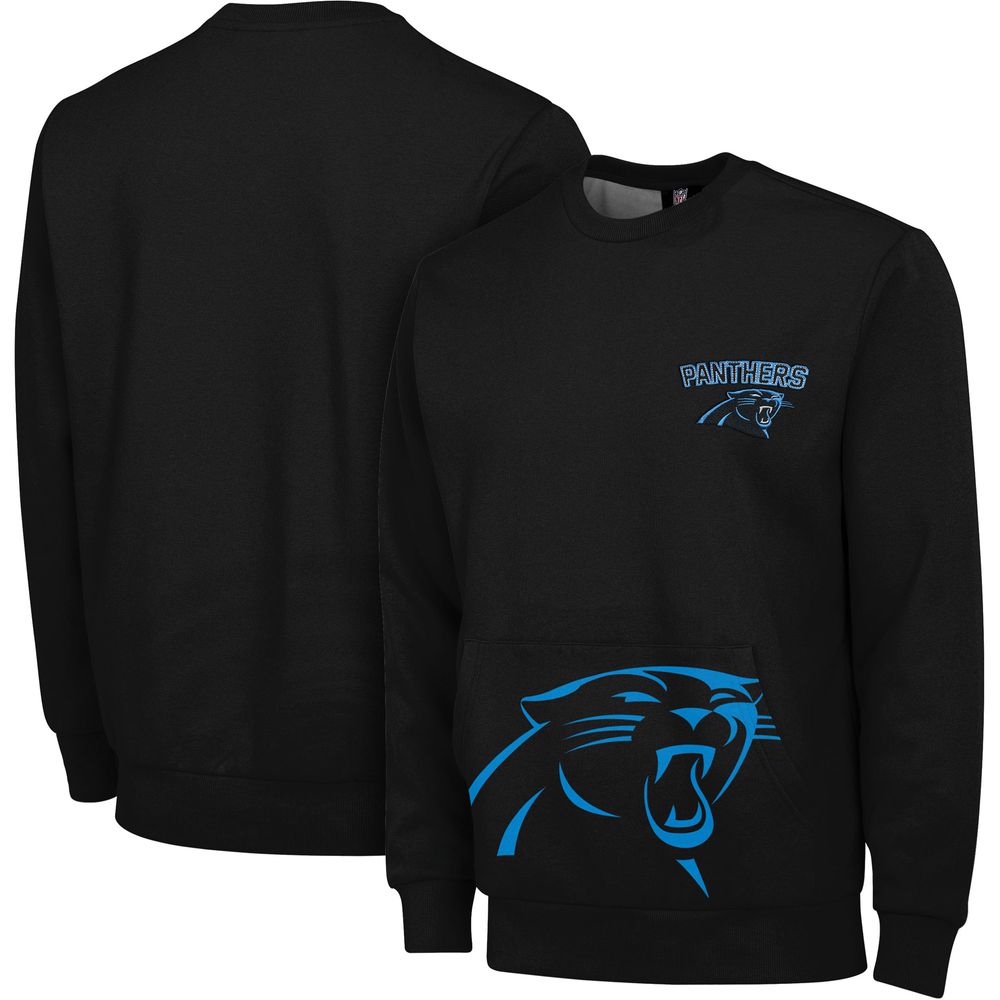 Men's FOCO Black Carolina Panthers Pocket - Pullover Sweater