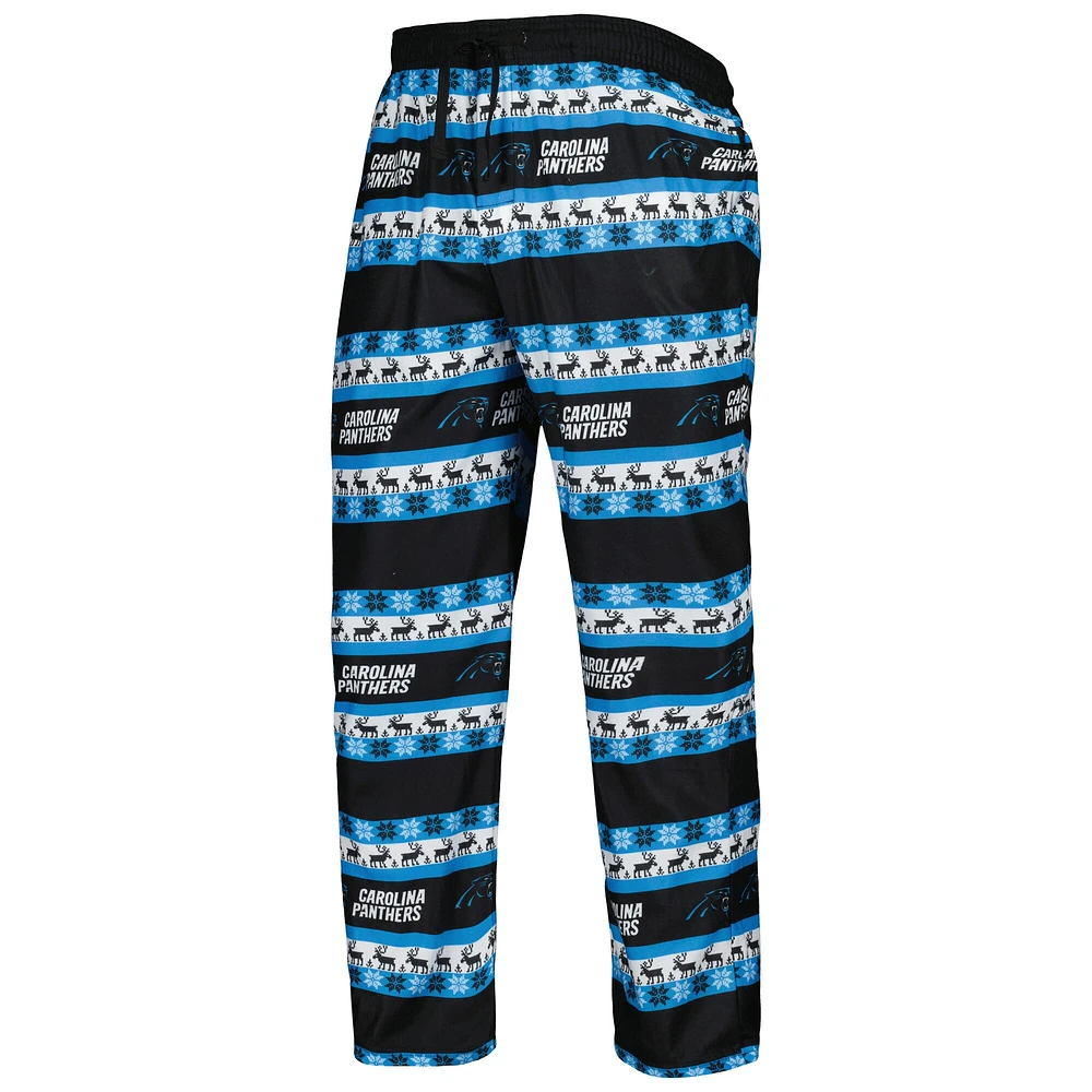 Men's FOCO Blue Carolina Panthers Team Ugly Pajama Set