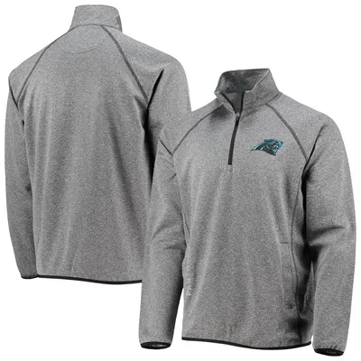 Carolina Panthers G-III Sports by Carl Banks Forefront Raglan Half-Zip Jacket - Heathered Gray