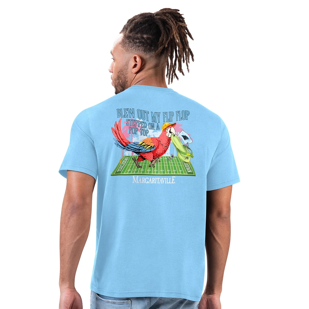 T-shirt tong bleu clair Carolina Panthers Margaritaville pour homme