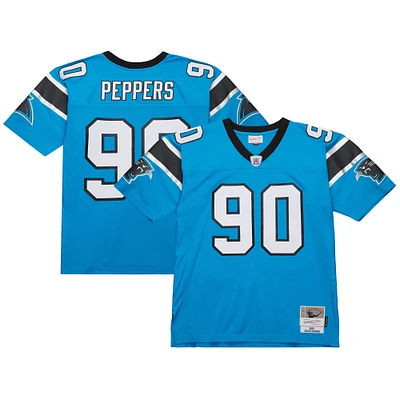 Maillot réplique héritage des Panthers de la Caroline bleu Mitchell & Ness Julius Peppers pour hommes