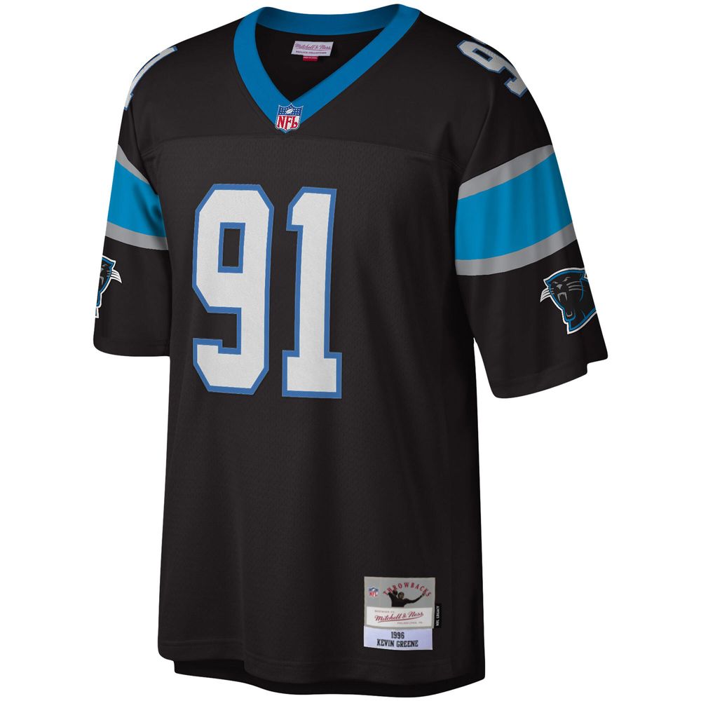 Men's Mitchell & Ness Kevin Greene Black Carolina Panthers Big Tall 1996 Retired Player Replica Jersey