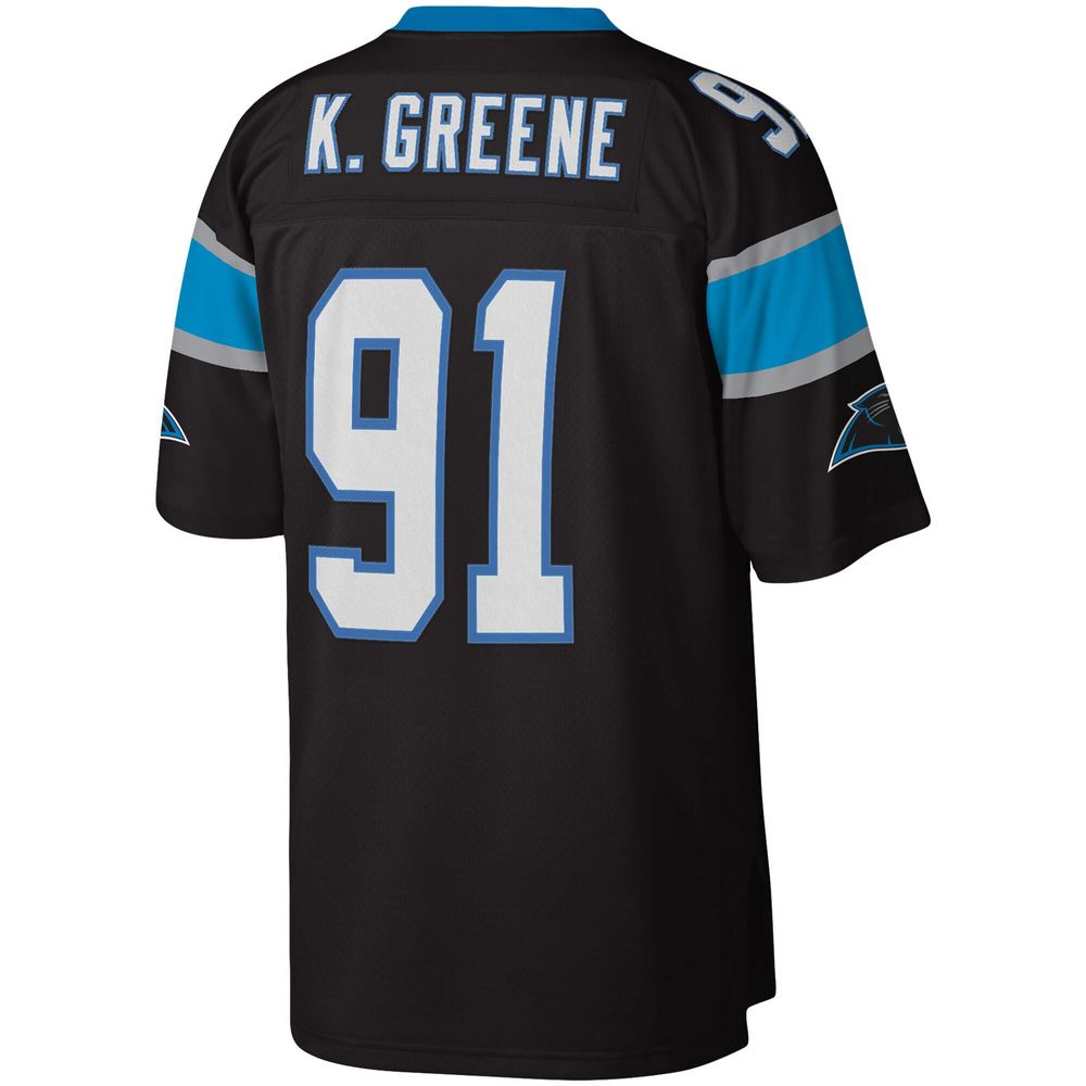 Men's Mitchell & Ness Kevin Greene Black Carolina Panthers Big Tall 1996 Retired Player Replica Jersey