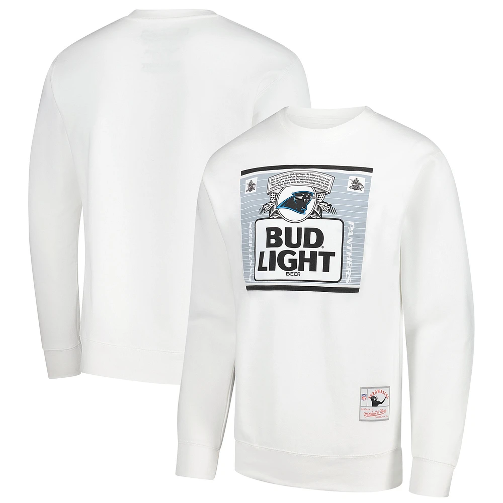 Sweat-shirt à capuche blanc The Crest des Carolina Panthers de Mitchell & Ness x Bud Light pour homme