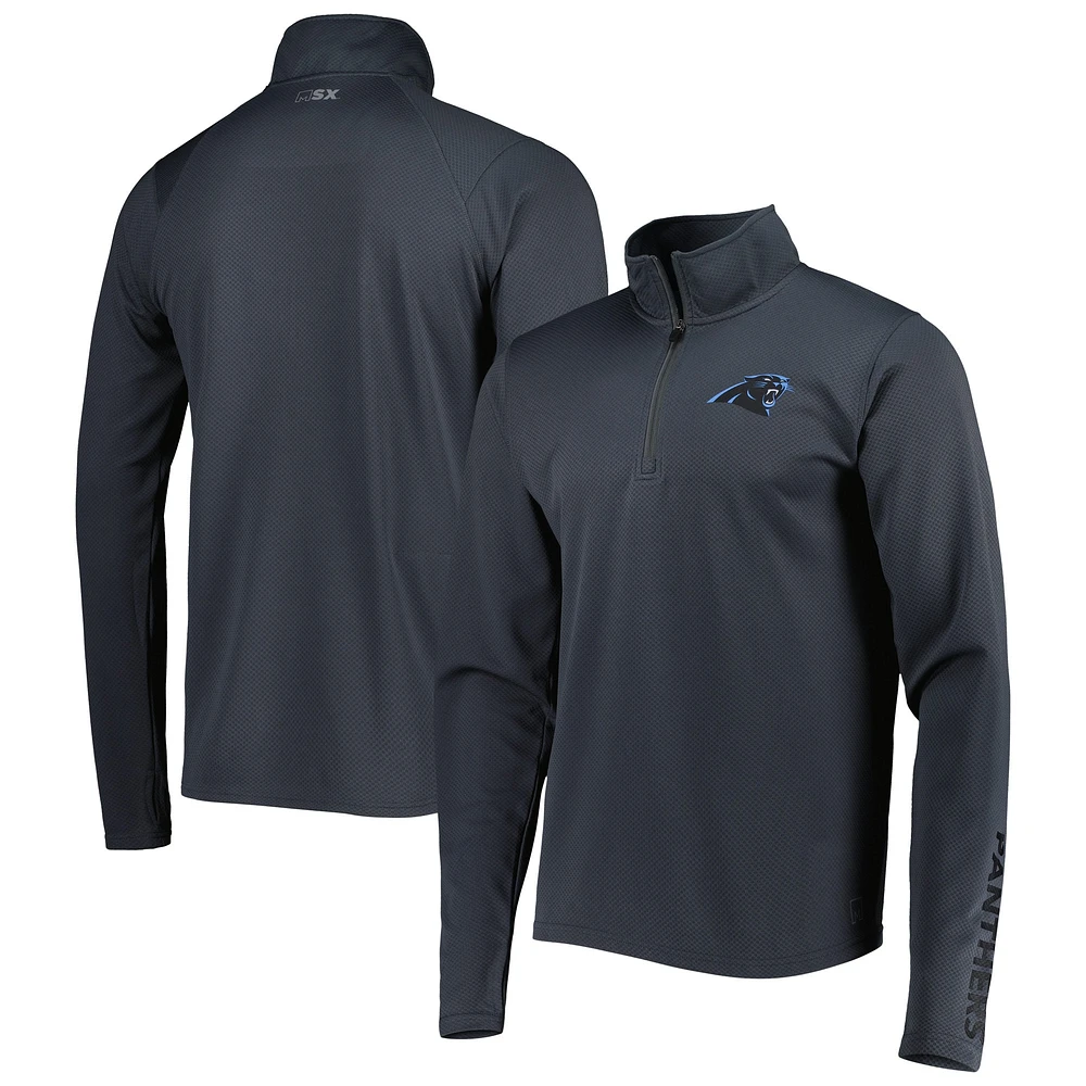 Men's MSX by Michael Strahan Charcoal Carolina Panthers Half-Zip Hoodie